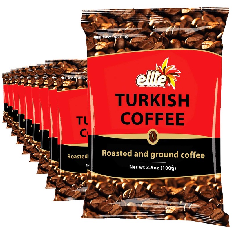 Elite Turkish Ground Roasted Coffee Bag, 3.5000-ounces (Pack of 10)