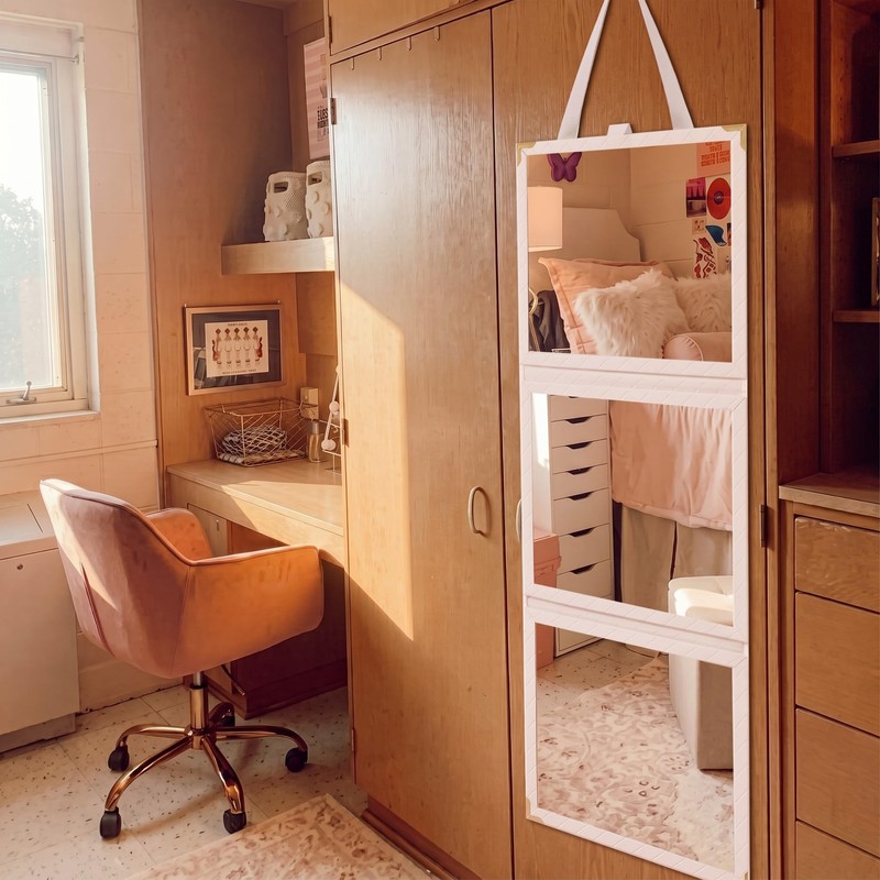 Bucherry 33x13'' Full Length Dorm Classroom Mirror Foldable Hanging Mirror
