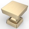 FURNIWARE Pack of 10 Furniture Knobs, Cupboard Knobs, Brushed Brass