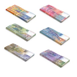 Scratch Cash Mini Bundle Swiss Francs Eighth Series Money for Playing - 6 Bats 25 x 10, 20, 50, 100, 200 and 1000 (Reduced to 66%)