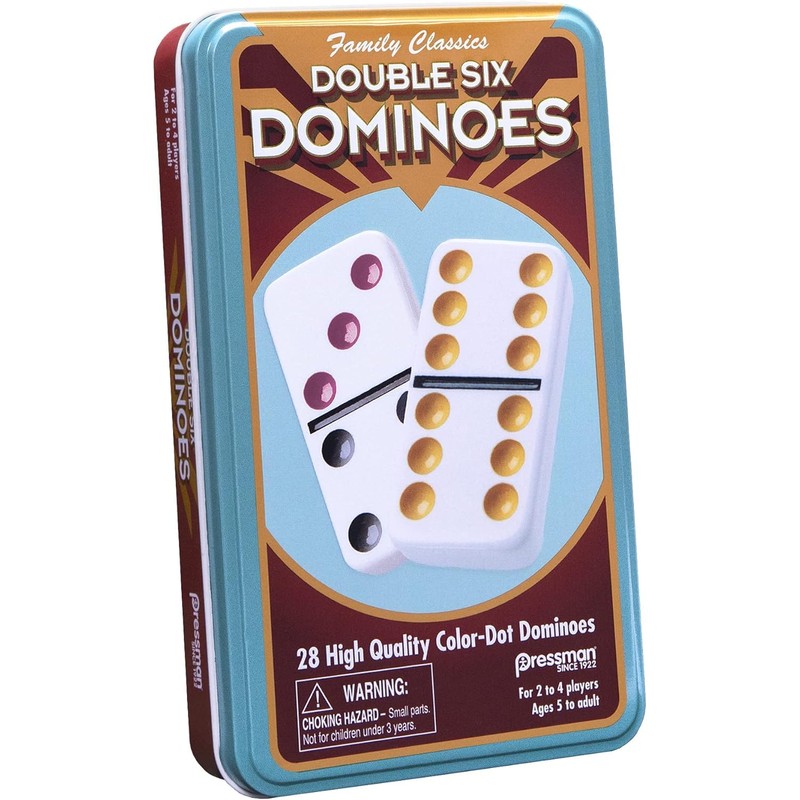 Pressman Double 6 Colored Dominoes, 5"