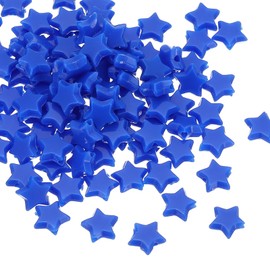PATIKIL Acrylic Star Beads, 200 Pcs Star Shape Friendship Bracelet Beads Spacer Loose Crafting Bead Large Hole for Jewelry Making DIY Art Craft Necklace Earring Decoration, Bright Blue