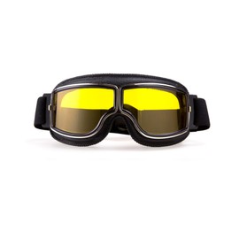 CRG Sports Motorcycle Goggles Vintage Aviator Pilot Style Leather Cruiser Scooter Motocross Goggles for Men, Women,Adults