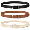 SUOSDEY 3 Pack Womens Fashion Leather Belts for Jeans Dresses
