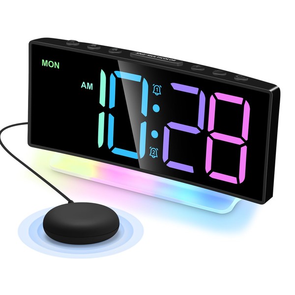 Cadmos Super Loud Alarm Clocks with Bed Shaker,Vibrating Alarm Clock