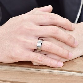 Cloyo 8mm Tungsten Carbide Ring Silver Wedding Band Simple Polished Promise Ring Beveled Edge Size Y