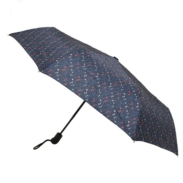 SMATI Paraguas plegable automático de cierre y apertura - flores - Música - Color de ensueño - resistente al viento, Cometa azul, Mediano