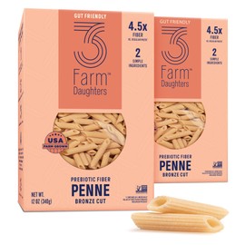 Three Farm Daughters High Fiber Pasta Penne Pack, Low GI, Non GMO Penne Pasta Noodles, Low Net Carb, Made in the USA, 12 oz. (2 Pack)