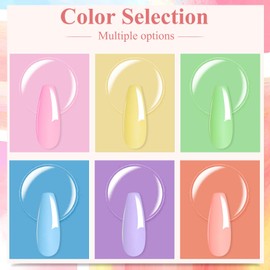 Neon Dip Powder Set, Honey Joy 6 Colors Pink Yellow Purple Green Blue Spring Sumer Dipping Powder Set Nail Art Manicure DIY Salon Home Gifts for Women, No Need Nail Lamp Cured, DP-U