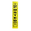 100 Per Pack Posted Yellow Private Property Sign by WristCo