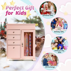 Miratino Musical Jewelry Box for Girls, Kids Jewelry Box with Spinning Dancer, 5 Layer Large Wooden Music Jewelry Boxes & Organizers Gifts for Little Girl Toddler Christmas Birthday(Pink)
