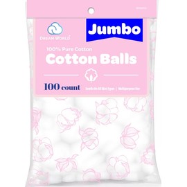 Dream World Dream World Jumbo 100% Pure Cotton Balls White 100 Count