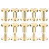 sourcing map 10Pack Brass Chicago Screws, 4x8x10mm Flower Texture Flat