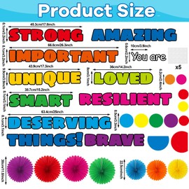 3D Colorful Classroom Door Decorations Affirmation Station Positive Saying Accent Cutouts Motivational You are Door Bulletin Board Set for Back to School Classroom Office Home Wall Doors Supplies
