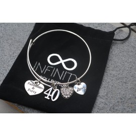 40th Birthday Gifts for Women, 40th Birthday Expandable Charm Bracelet, 40th Birthday Ideas, Gift for Her