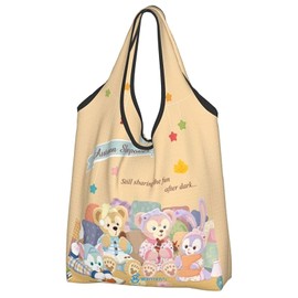 Duffy Shelly May Gelatoni Eco Bag, Shopping Bag, Folding Bag, Waterproof, MORYDOVS, Large Capacity, Lightweight, Portable, Cute, Stylish, Storage, Washable, beige