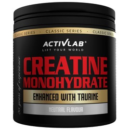 Activlab Creatine Monohydrate | 300g | 50 Servings | Natural Aroma | Taurine | Creatine Monohydrate | Strength and Endurance | Powder | for Bodybuilders and Athletes | 3 x Laboratory Tested |