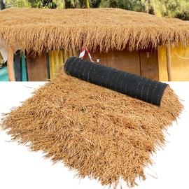 XLX TURF Faux Thatch Grass Roll for Tiki Bar Hut, Fireproof Fake Hay Straw Mat Decor Patio Garden Party, Palapa Thatch Roofing