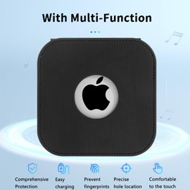 Case for Apple 2024 Mac Mini M4 / Mac Mini M4 Pro,NOUKAJU PU Material Protective Cover,Drop-Proof,Scratch-Proof,Shock-Proof,Dust-Proof,Protective Case for Mac Mini 2024(Black)