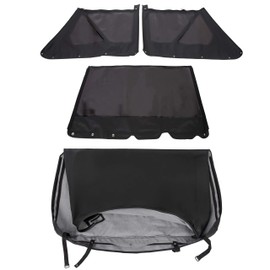 KUAFU Soft Top Replacement Compatible with 1986-1994 Suzuki Samurai, Black Sailcloth Vinyl Soft Roof with Tinted and Zip Out Windows