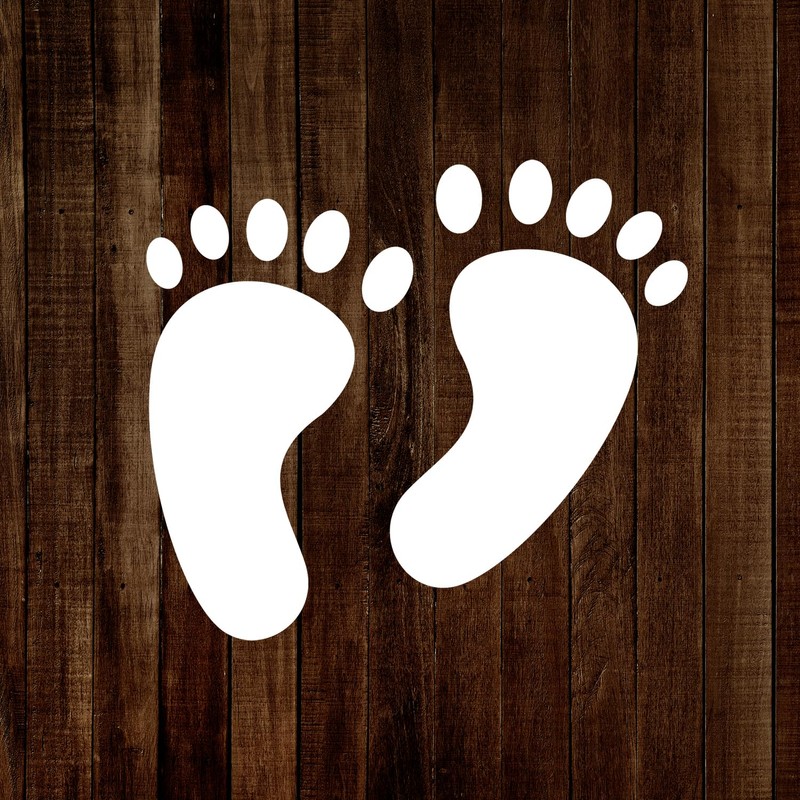 MAGJUCHE Footprint Stencil 6 Inches, Reusable Baby Feet Stencil for