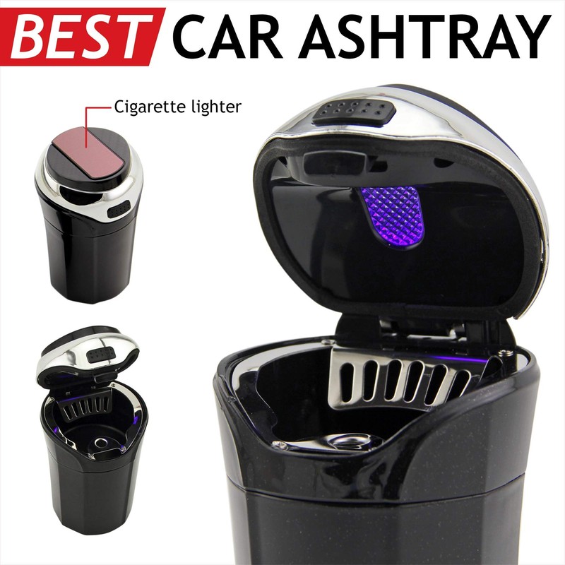 TAKAVU Car Ashtray (1-Pack), Easy Clean Up Detachable Stainless Car