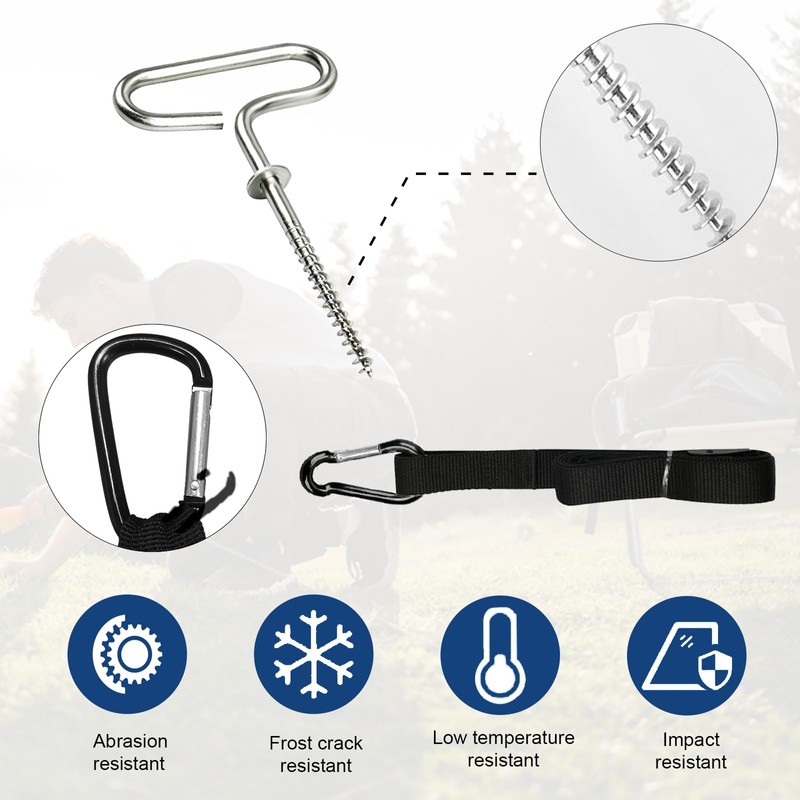 goduog 24260 Ice Fishing Shelter Tie Down Anchors Kit -