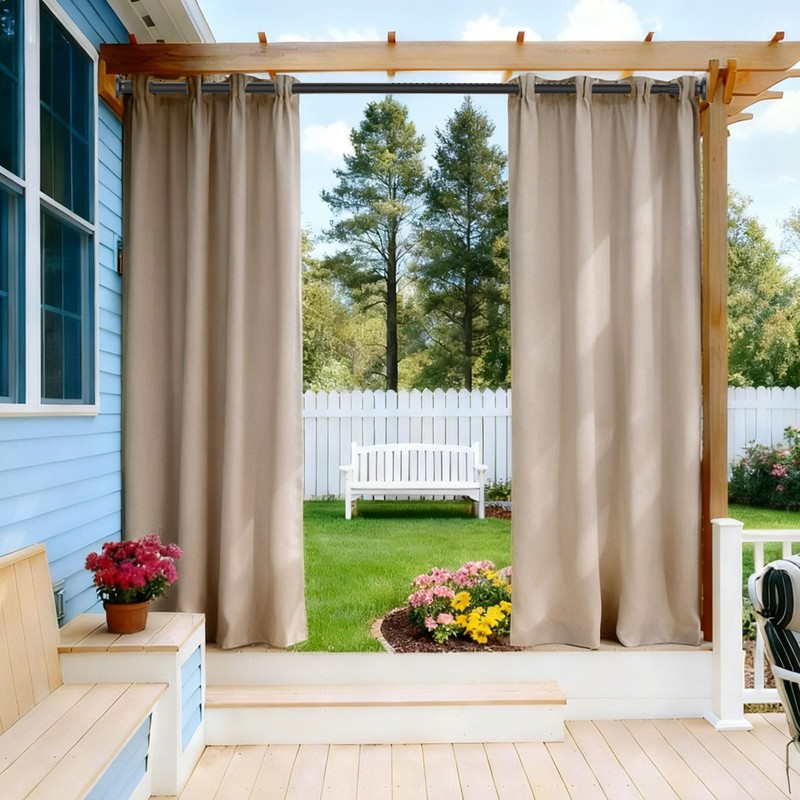 Tension Curtain Rod 51-166 Inch(4.25-13.83Ft), Extra Long Outdoor Tension Rod