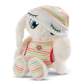 Nici 48290 Jolala Sleepycaps Sleepyheads 22cm-Cuddly Striped Pyjamas-Fluffy Soft Toy to Help Girls, Boys & Babies Fall Asleep-Plush Sheep Sleeping Aid