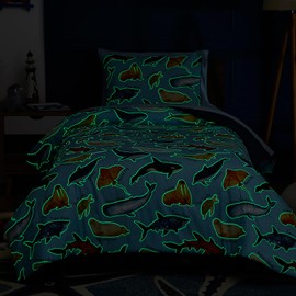 Kaleido Space Twin Comforter Set for Boys Girls Kids - 5 Pieces Glow in The Dark Ocean Animals Twin Bedding Sets for Kids, Ultra Soft Bed in A Bag with Sheets
