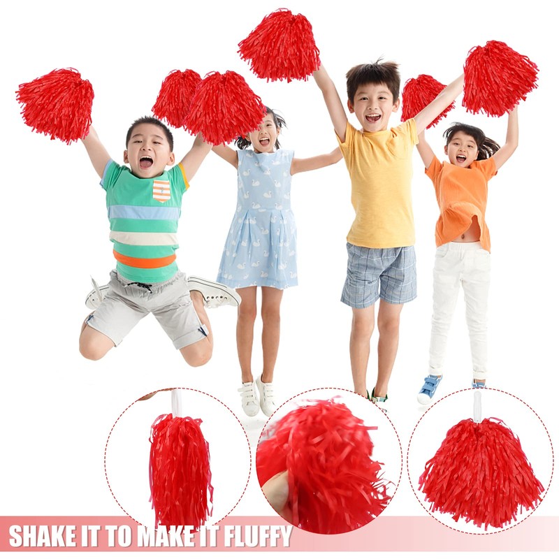 Faxco 12Pack Plastic Pom Poms Cheerleading Pom Poms Sports Dance