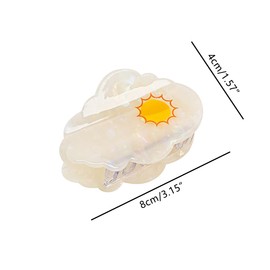 Funny Sunny Cloud Hair Clip,Acetate Hair Clip,Small Claw Clip for Women, 1 Count (Pack of 1)