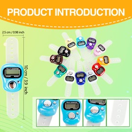 Norcoin 24 Pieces Hand Tally Counter 5 Digital Electronic Finger Counter Clickers Resettable Handheld LCD Digital Display Number Click for Lap Coaching Knitting Lap Fishing Golf and Row