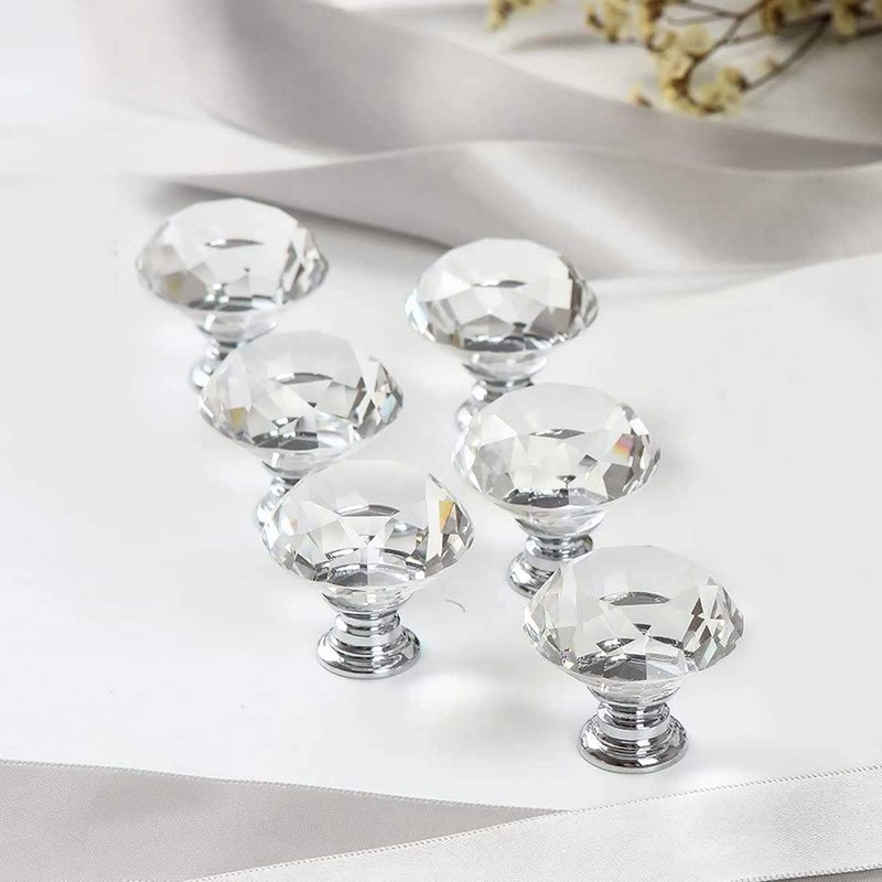 JIIDAA 6 PCS Cabinet Knobs with 2 Sizes Screws, 30mm
