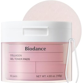 BIODANCE Collagen Gel Toner Pads, Face Pore Minimizer 10% Collagen Water, Dalton Collagen 243, 60 Pads of 2.33g, for Sensitive Skin, Improves Elasticity and Texture Without Irritation