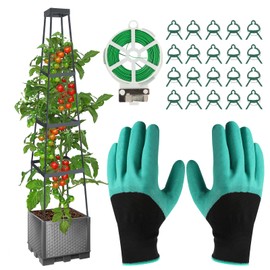 Raised Garden Bed 55.9''- 4 Layer Tomato Planter Trellis, Self-Watering Planter Box with Trellis, Vertical Gardening Pot for Climbing Plants Vegetable Vine Flowers Outdoor & Indoor Tomoto Box Cage