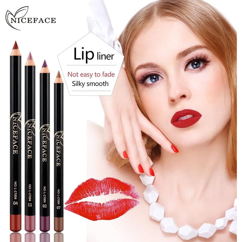12pcs/set Lip Liner Pen, Professiona Lipstick Pen Impermeable Larga duración