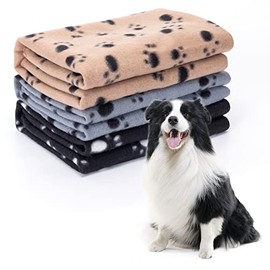 3 Pack Nobleza Dog Blanket, Super Soft Puppy Blanket with Cute Paw Prints, Fluffy Premium Warm Dog Blanket for Couch Protection, 40"×47“