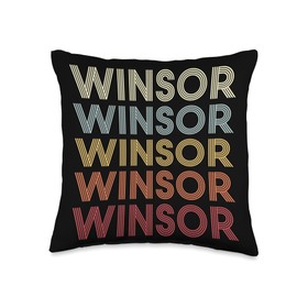 Winsor Michigan Winsor MI Retro Vintage Text Throw Pillow