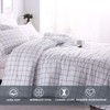 Andency White Grid Comforter Set Twin Size (66x90 Inch), 2
