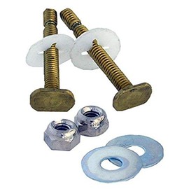 LASCO 04-3647 Solid Brass Snap Off 1/4-Inch by 2-1/4-Inch with Nuts and Washers Toilet Bolts