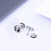 feilok Men's Earrings Stainless Steel Skeleton Round Stud Earrings Stud