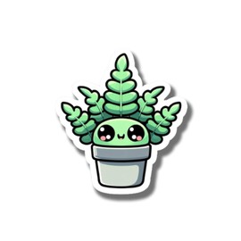 Cute Plant Magnet - Kawaii Succulent Fridge Magnet - Adorable Potted Plant - Fun Refrigerator Decoration - Green Leafy Plant Magnet - Car Magnet - AAMT0359