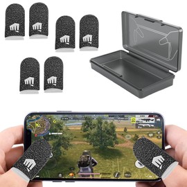 COYUN 3 Pairs Finger Sleeves for Gaming and 1 Box, Finger Sleeves Thumb Sleeve for Gaming Finger Protection Finger Gloves Mobile Gaming Finger Sleeve Thumb Sleeves Finger Cover for Touchscreen Game