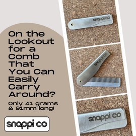 Snappi Co® Metal Folding Beard Comb | 304 Stainless Steel Pocket Comb for Men for Beard Grooming, Hair Styling & Moustache Care | Compact Flip Comb, Portable Mens EDC Accessories | Includes Gift Box