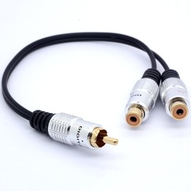 HTGuoji 0.3m RCA Mono Male to 2 RCA Phono Female Y Splitter Cable