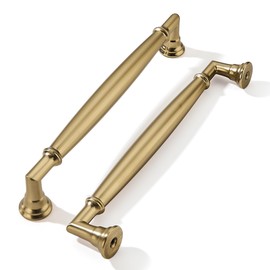khtumeware 5 Pack 6 Inch(152mm) Champagne Bronze Cabinet Pulls Heavy Duty Solid Satin Brass Cabinet Handles Kitchen Cabinet Hardware for Cupboard Drawer Handles Dresser Pulls