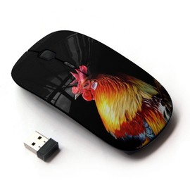 KOOLmouse [ Optical 2.4G Wireless Mouse [ Cock Bird Chicken Golden Rooster Black ]