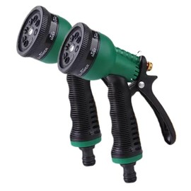 Water Spray Hose Nozzle Heavy Duty 7 Adjustable Watering Patterns Slip Resistant for Lawn & Garden Cars washing and Pet Cleaning-2 Pack
