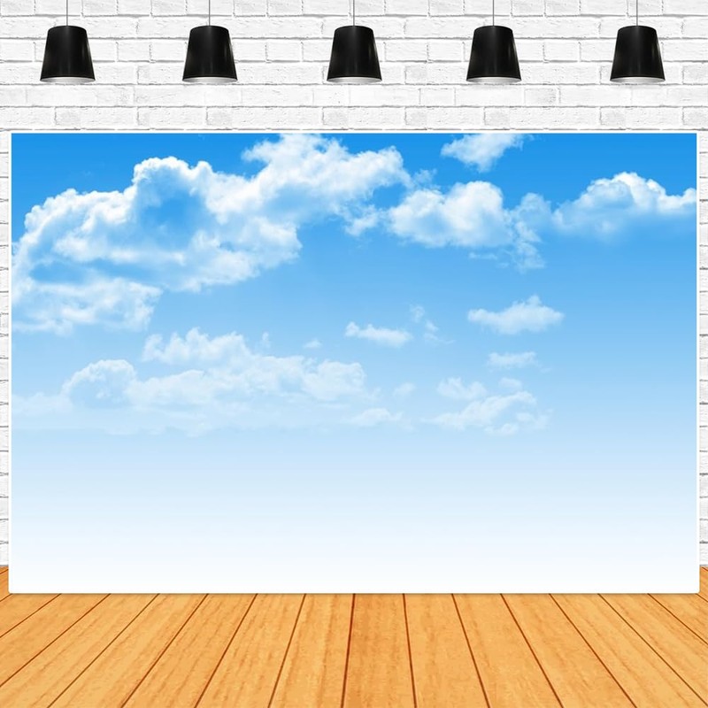 Blue Sky Backdrop White Clouds Sunshine Scenery Photography Background Adventure
